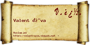 Valent Éva névjegykártya